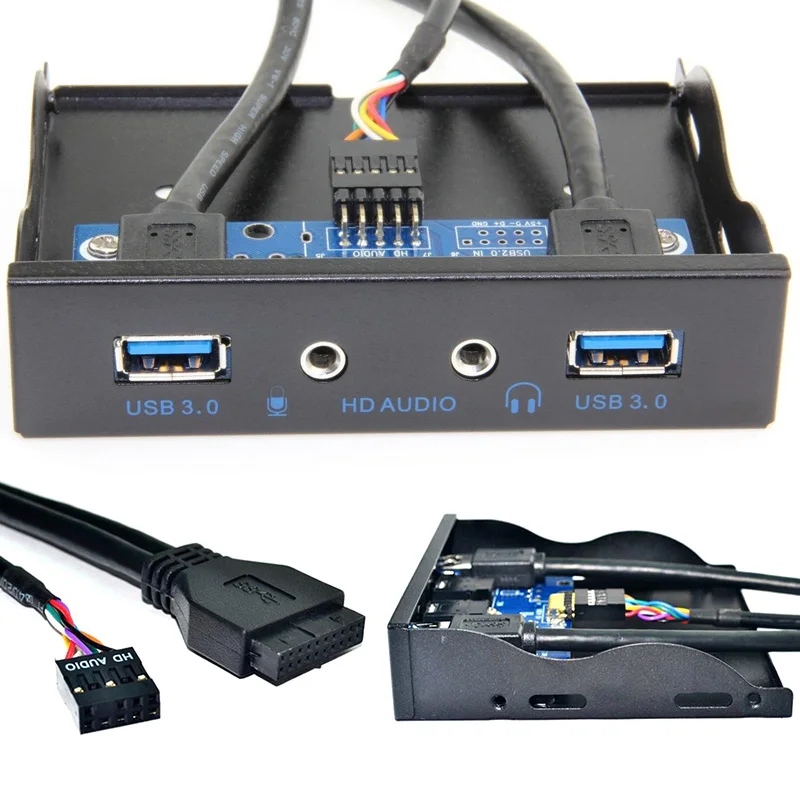 Новинка металлическая передняя панель E-SDS USB 3 0 2 порта 5 дюйма с 1 HD аудио Outpu DOM668 |