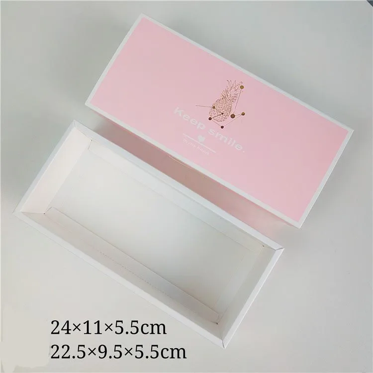 2PCS Новинка, креативная лента, розовая, ярко-золотая, ананас, коробка для торта, конфета, печенье, выпечка в подарок, коробка для шоколада, свадьбы, дня рождения, вечеринки, Подарочная сумка, набор - Цвет: 2PCS