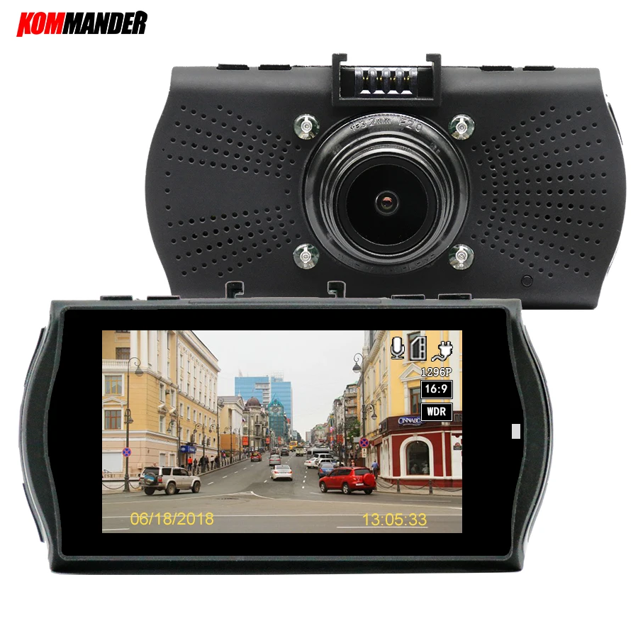 Kommander Видеорегистраторы для автомобилей gps Камера с Speedcam 1296 P Full HD Ambarella A7LA70 60Fps dvr