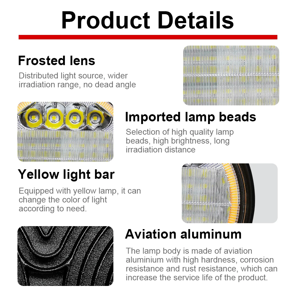 Светодиодный круглый рабочий светильник 72 Вт 12 В 24 светодиодный для