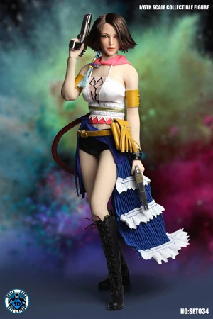 head clothing set 1/6 женский шутер Final Fantasy Yuna Head Body Clothes Boot фигурка косплей костюм для 12 дюймов DIY Tbleague кукла - Цвет: head clothing set