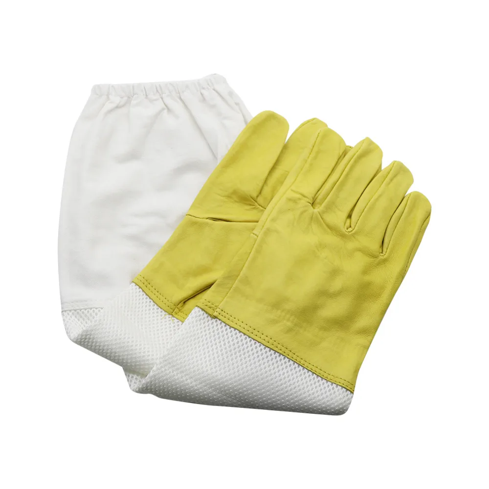

Bee Tools Gloves Sheepskin + breathable material Beekeeping Universal Model Canvas gloves for Beekeeper 1 Pair