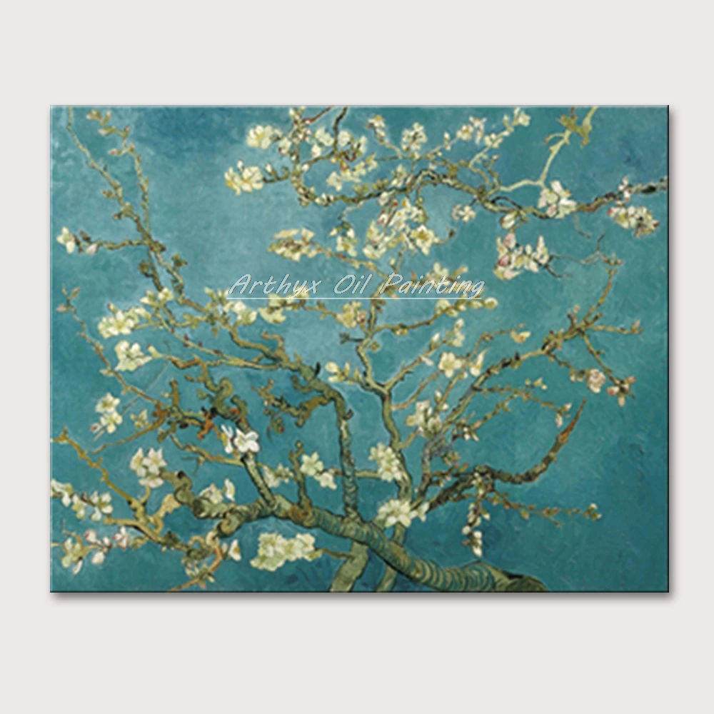 

Arthyx Paintings Handpainted Apricot Blossom Classic Van Gogh Oil Painting On Canvas Wall Art Decorative Picture For Living Roon