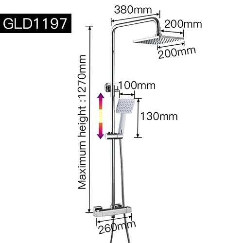 GLD1197 GAPPO смеситель для душа s смеситель для ванны Термостатический смеситель для ванной комнаты Смеситель для ванны настенный дождевой Душ Набор Смеситель кран - Цвет: GLD1197