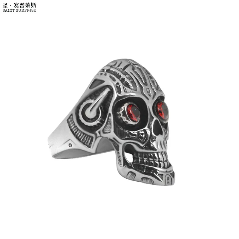 Fashion Steampunk Jewelry Horn Punk Biker Skull Finger Ring Vintage Big Rings For Men Best Birthday Gift | Украшения и аксессуары