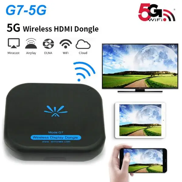 ТВ карты Mirascreen G7 Wi-Fi 5 ГГц высокой Скорость Wi-Fi Дисплей ТВ ключ Поддержка Miracast обмена потоковыми мультимедийными данными(Airplay DLNA для Apple, Android телефон Планшеты