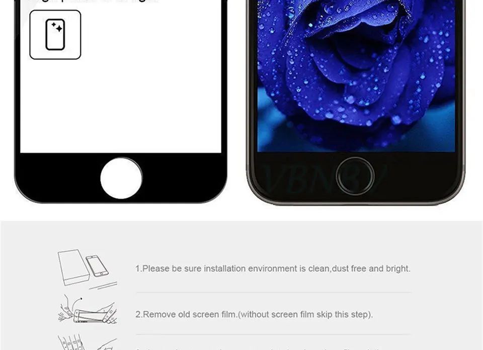 VBNBV 3D закаленное стекло для iPhone 7 8 6 6s Plus 5 5S SE 9H полная Защита экрана для iPhone X XR XS Max Защитная стеклянная пленка