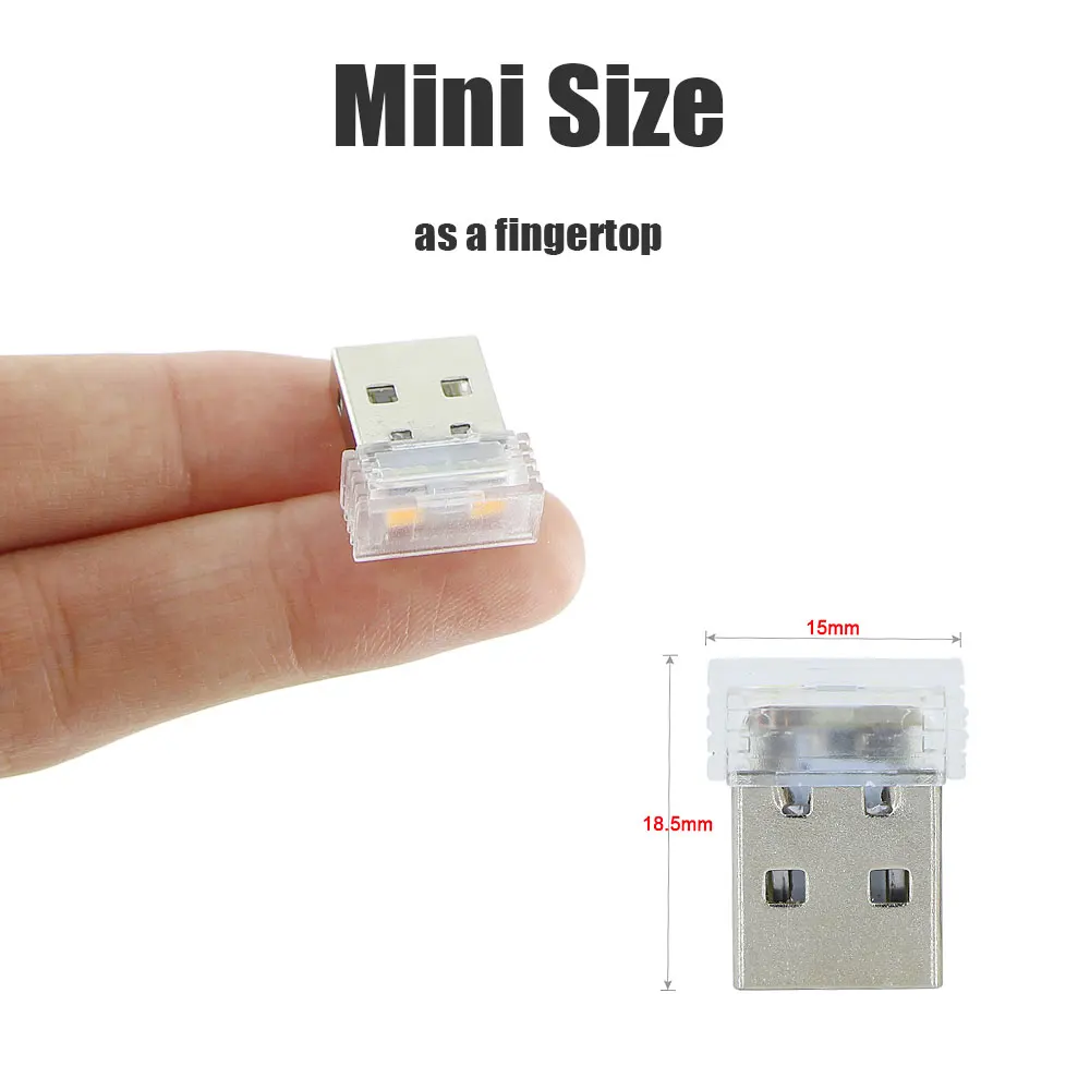 10 шт. автомобильный атмосферный светильник s Mini USB СВЕТОДИОДНЫЙ для салона