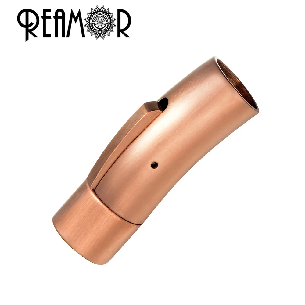 Rose Gold REAMOR, 5 шт. в партии, размер отверстия: 4/5/6/8 мм 316L из нержавеющей стали застежки крючки Разъем с пряжкой; кожаные ботинки для женщин, браслет ювелирных изделий - Цвет: Rose Gold