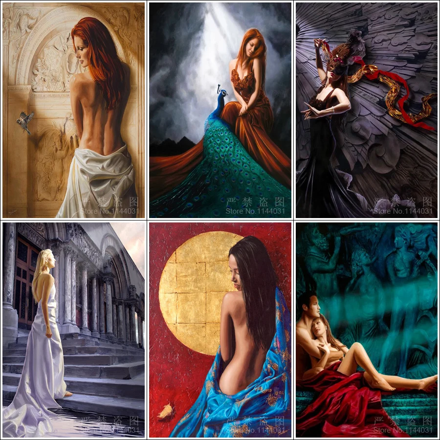 5d алмазная живопись своими руками вышивка крестиком Павлин Ангел Девушка