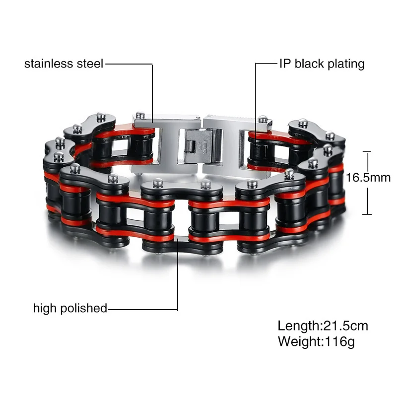 Мужской браслет-цепочка Vnox из нержавеющей стали для мотоцикла | Украшения и