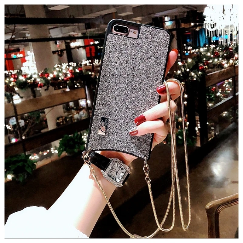 Роскошный чехол через плечо с длинной цепочкой для iphone 11 pro MAX 6S 6 7 8 plus XR XS X милый
