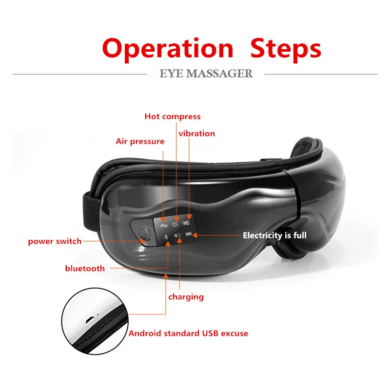 Электрический массажер для глаз беспроводная Вибрирующая Магнитная терапия с