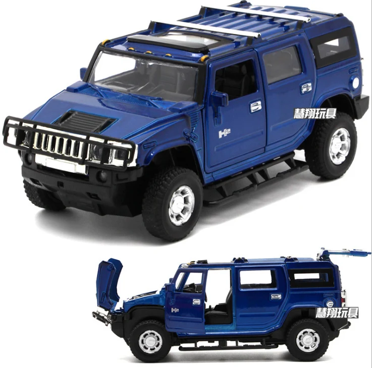 1:32 Hummer H2 сплав модель автомобиля литой металл со звуком и светильник Отодвиньте дверь для детей Лучший подарок игрушки