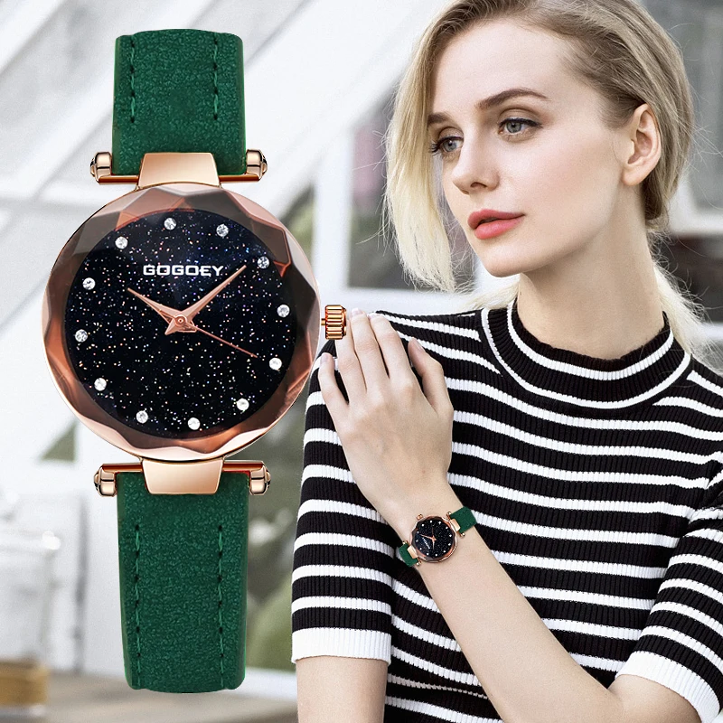 Gogoey женские часы модные Reloj Mujer звездное небо роскошные женские часы для женщин Стразы bayan kol saati