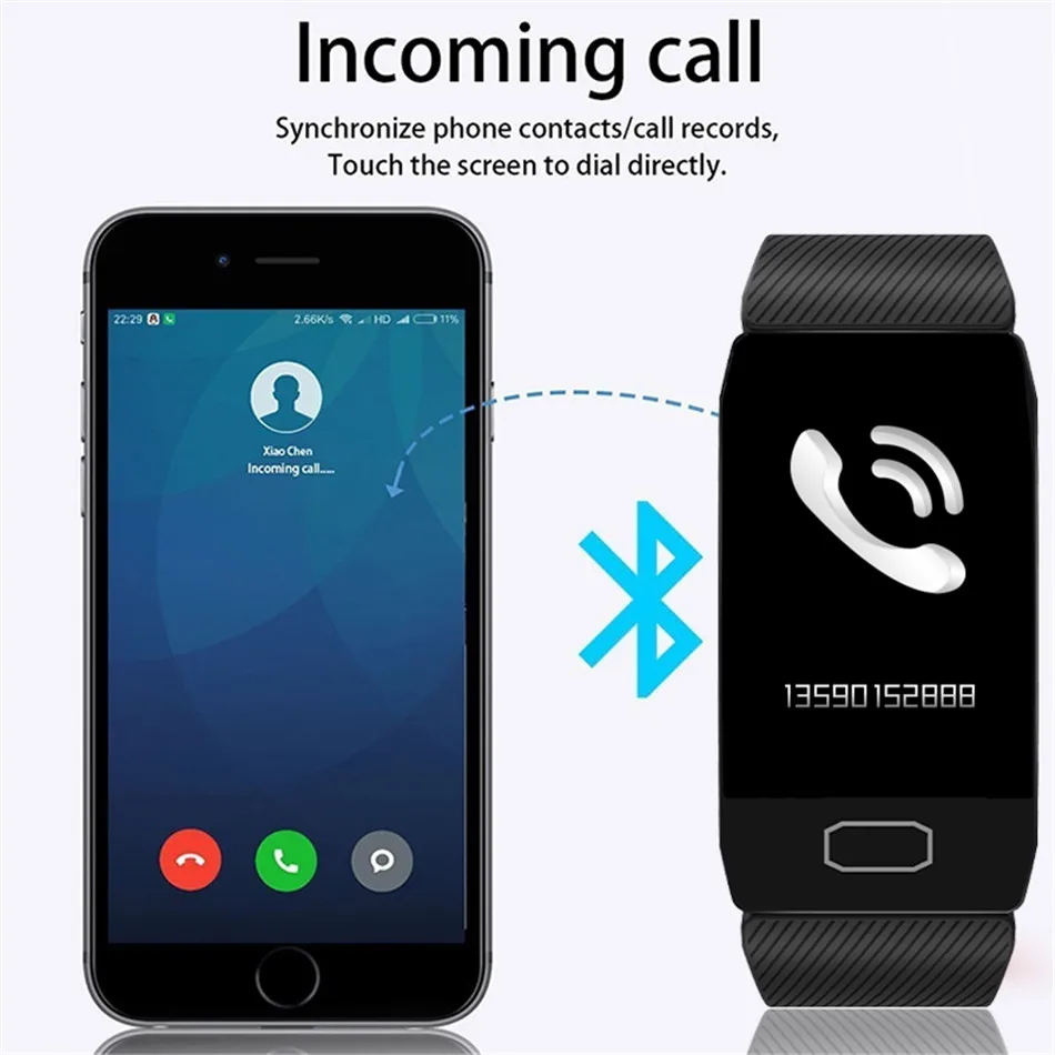 LIGE умные часы для поддержания здорового образа жизни 1,14 полноэкранный умный Браслет фитнес-трекер IP67 Водонепроницаемый Многофункциональный для Android ios