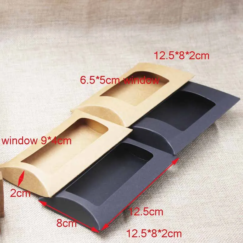 50 шт. DIY крафт/черный/белый Подарочная коробка для конфет Милая подушек форма