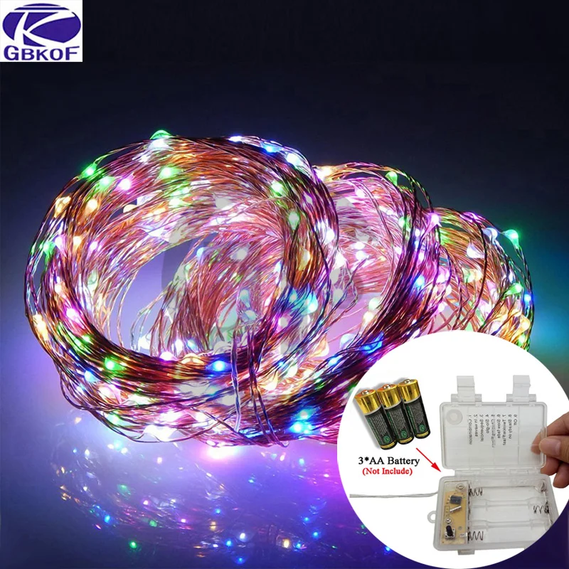 СВЕТОДИОДНЫЕ гирлянды 10 м 33ft 100led батарея Открытый белый/теплый белый/RGB медный