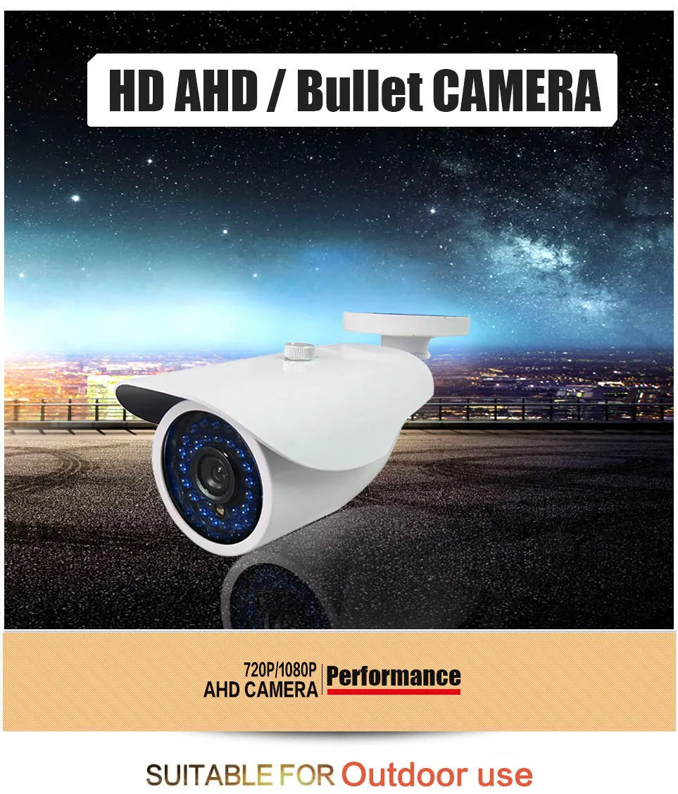 AHD 720P 1200TVL цилиндрическая камера видеонаблюдения 1280*720 1.0MP Водонепроницаемая ИК