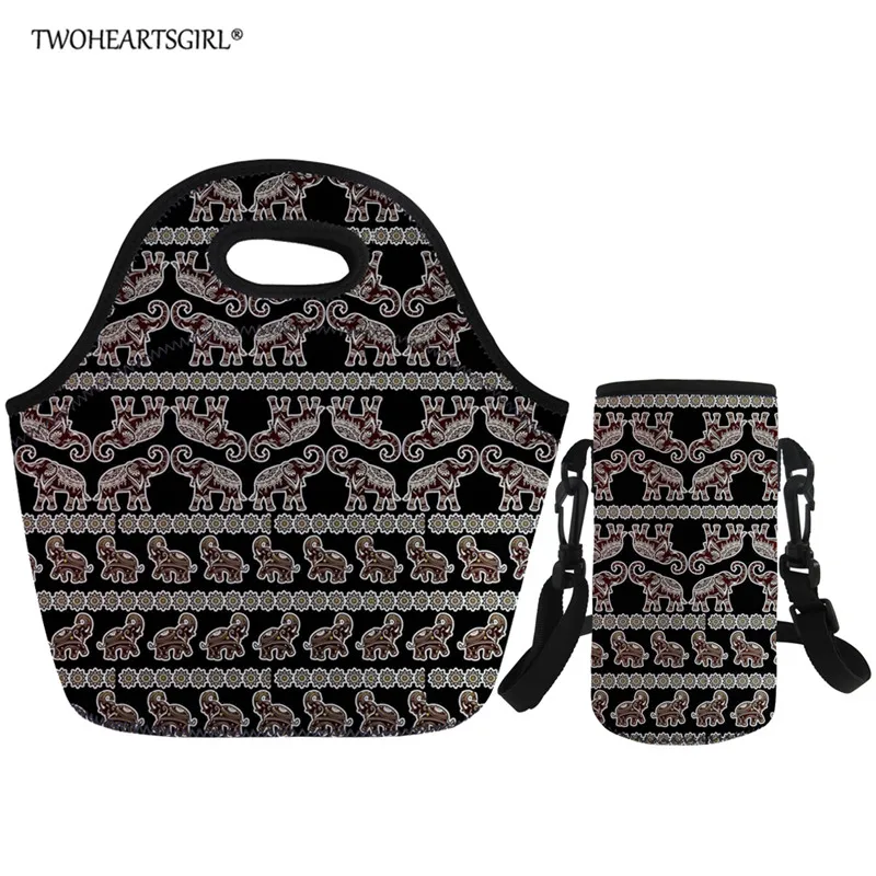 

Twoheartsgirl Kid Lunch Bag Cartoon Elephant Bags Neoprene Picnic Travel Storage Bag Fashion Lunch Bags for Women Girls Ladies