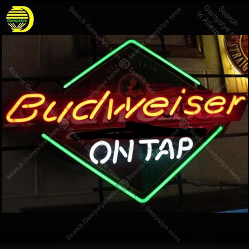 

Budweise On Tap Classic Neon Sign Glass Tube Handmade neon light Sign Decorate Hotel Beer club Iconic Neon Light Lamp Advertise