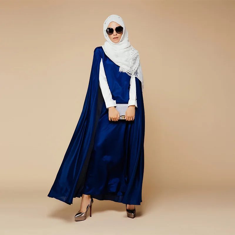 2017 новое поступление исламский синий плащ абайя мусульманское длинное платье