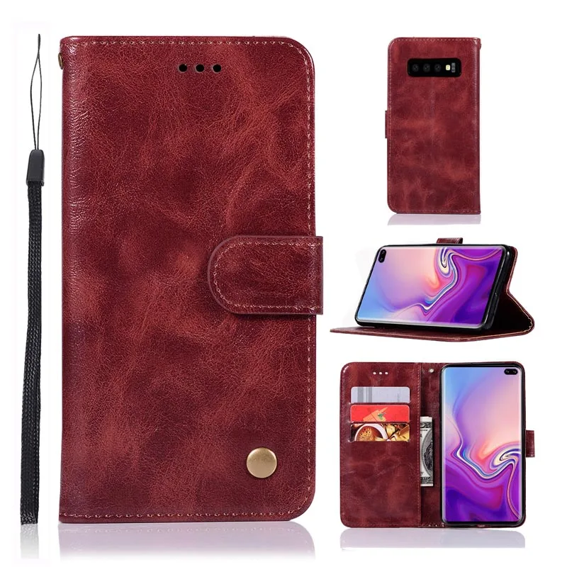 Ретро чехол для Samsung Galaxy S10 S8 S9 Plus S7 S6 Edge кожаный флип Note 9 8 5 S5 S10E Lite чехол|Бамперы| |