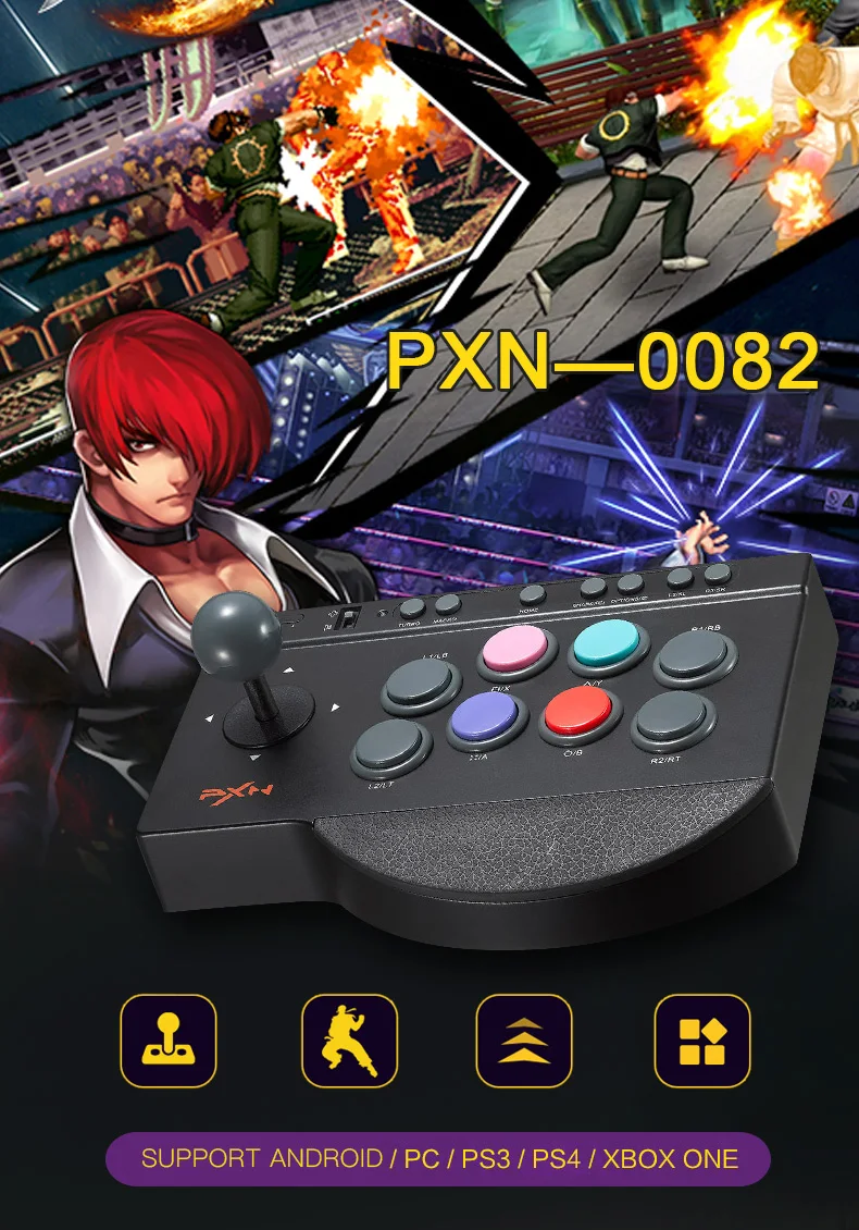 PXN 0082 USB проводной игровой контроллер аркадная борьба для PS3/PS4/Xbox One/джойстик для ПК палка игровой контроллер Джойстик PXN-0082