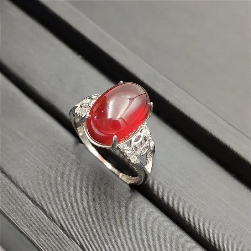 Регулируемое кольцо натуральный гранатовый камень для женщин и мужчин вечеринки