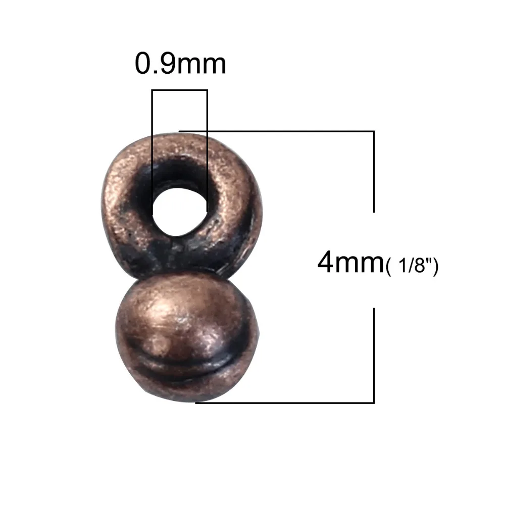 DoreenBeads подвески из сплава цинка Круглые античные медные цвета 4 мм (1/8 &quot) x 2 (1/8&quot)