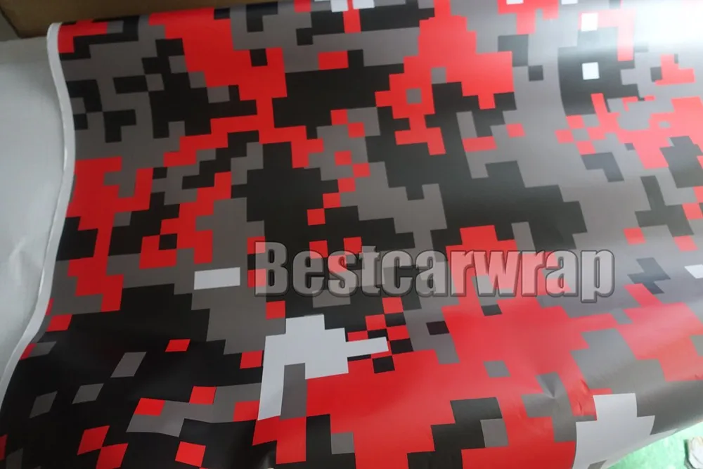 Красный цифровой печатью тигра Camo Виниловая пленка для оклеивания автомобилей