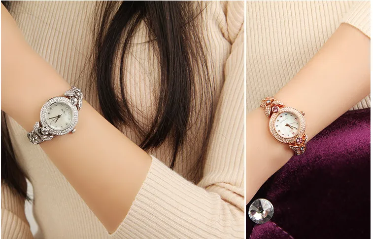 Elegant MELISSA Bracelet Watch Noble Fashion Palace Designer Crystals Dress Wrist watch Quartz Relogio Shell Montre Femme MG523 | Наручные