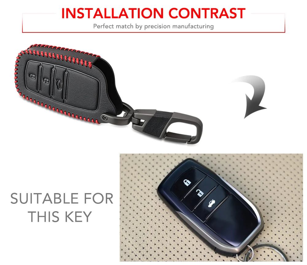 Кожаный чехол для автомобильного ключа Toyota Chr C-hr Land Cruiser 200 Avensis Auris Corolla Smart Keychain Shell