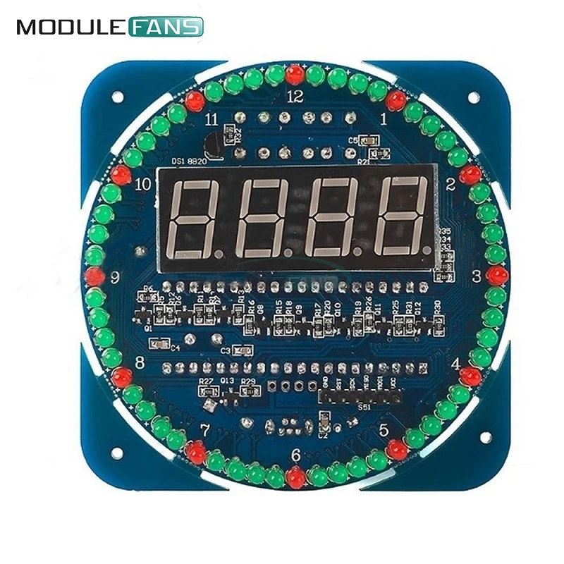 Assemb светодиодный DS1302 вращающийся электронные цифровые часы набор для