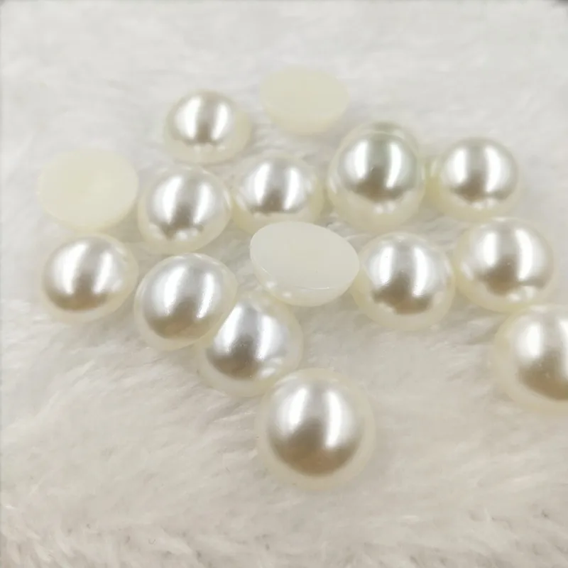 3 16mm half round acrylic white ivory imitation pearl flatback beads for jewelry making diy headwearnail art phone decorate free global shipping