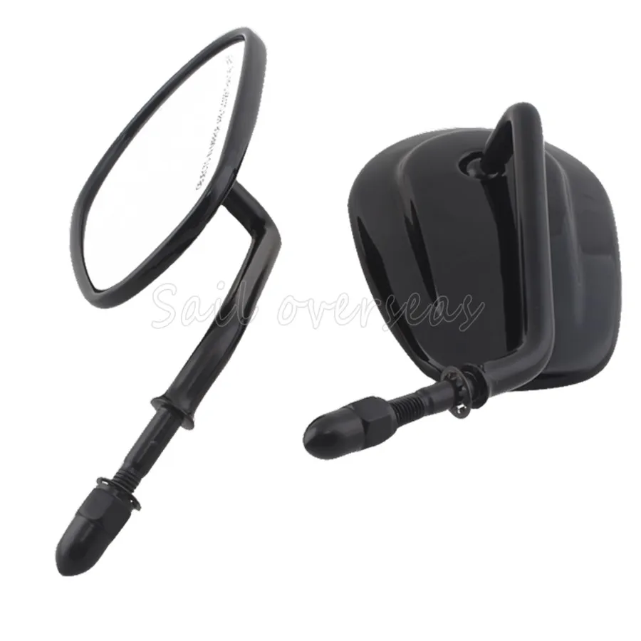 Бесплатная доставка Черное металлическое боковое зеркало заднего вида для Harley