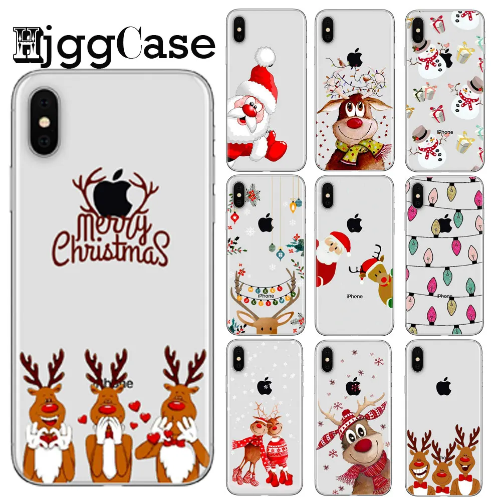 

Merry Christmas elk snowman phone Case For iphone 12 Mini 7 6s 8 Plus SE 2020 X XS MAX XR Soft Silicone Cover for huawei P30 P40
