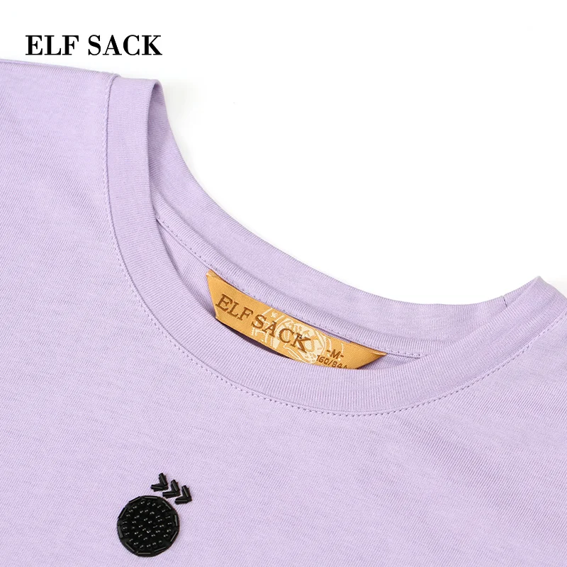 ELFSACK/летние женские футболки большого размера с винтажным принтом Повседневная