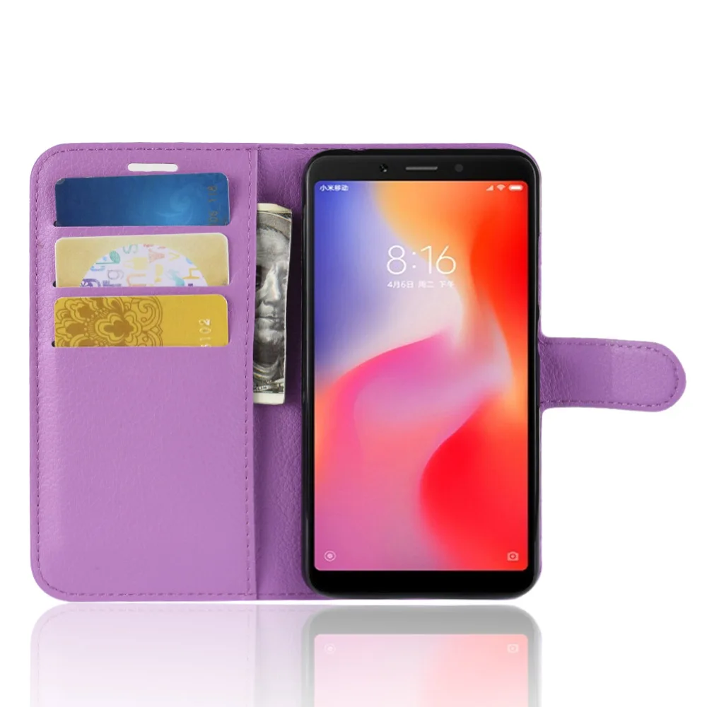 Чехол для телефона Redmi 6 кошелек Чехол-книжка задняя крышка для Xiaomi Redmi 6 Redmi6 флип из искусственной кожи чехол для телефона s 3 ГБ 32 ГБ 4 ГБ 64 Гб KONSMART