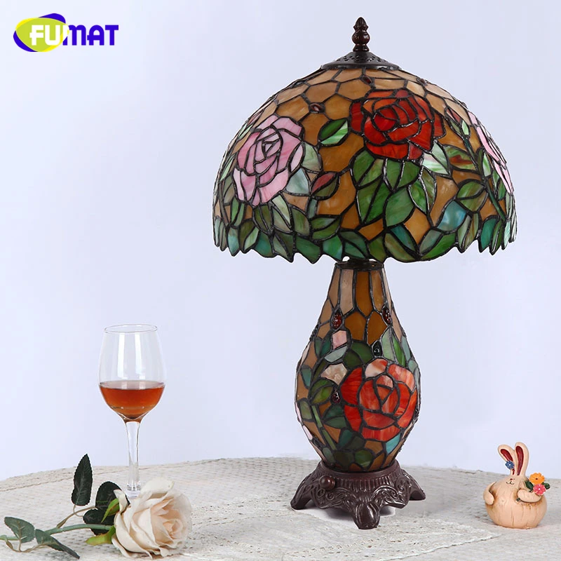 Фумат Европейский Тиффани настольные лампы Pastroal гостиной кровати комнаты