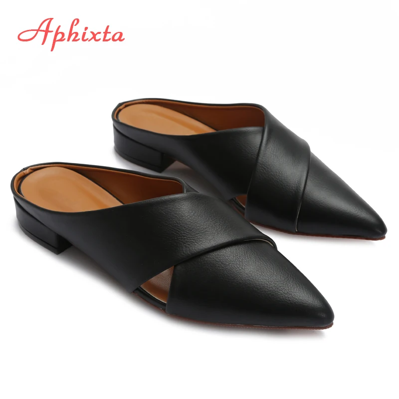 Шлепанцы Aphixta женские с перекрестным ремешком заостренный носок летняя обувь