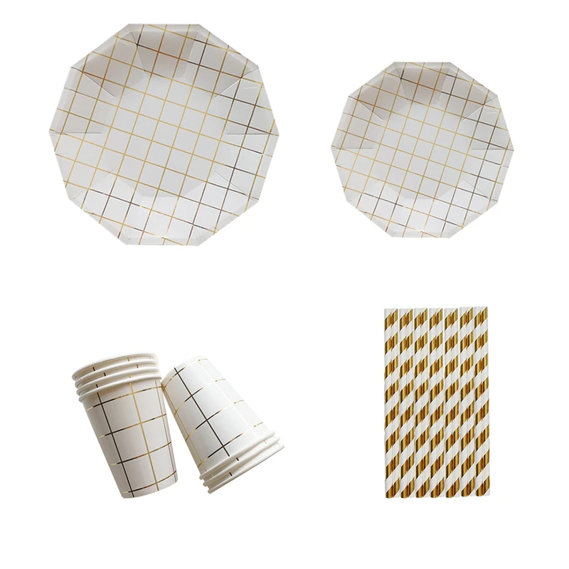 Скандинавский стиль одноразовая бумажная посуда наборы бумажные тарелки и