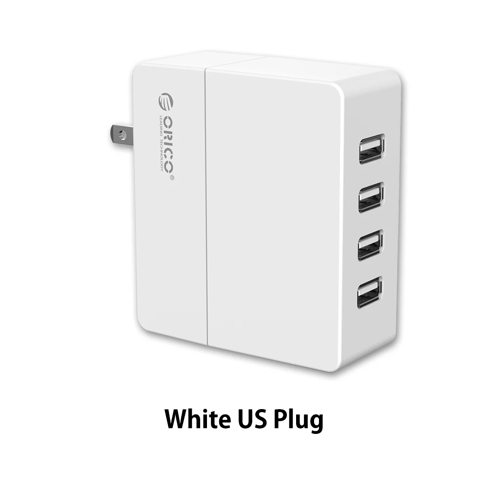 Настольное USB зарядное устройство, ORICO 4 порта 6,8 AUSB настенное зарядное устройство 34 Вт для iPhone 7 Мобильный телефон умное зарядное устройство - Тип штекера: White US Adapter