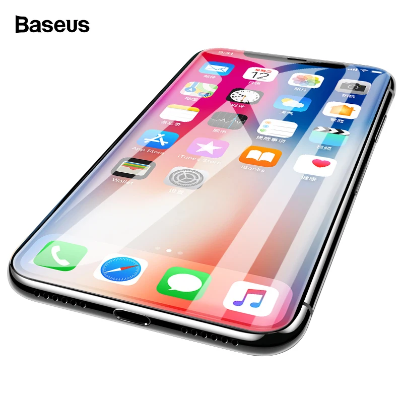 Baseus 3D 0,23 мм Защитная пленка для экрана из закаленного стекла для iphone X XS с мягким краем, полное покрытие, защитная пленка для iphone x iphone xs