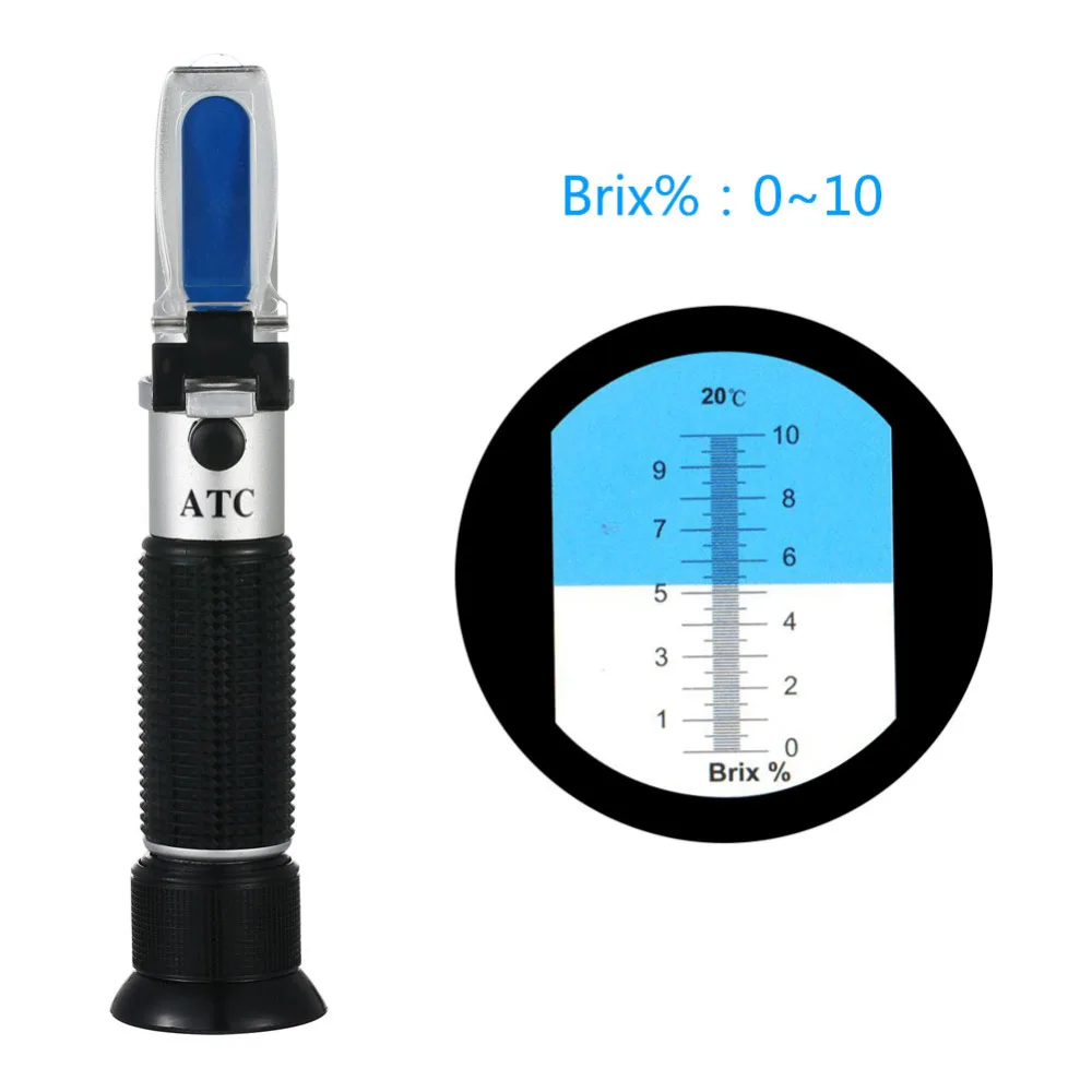 Новый Ручной Измеритель сахара ATC 1 10% Brix ABS Материал пластиковый рефрактометр с