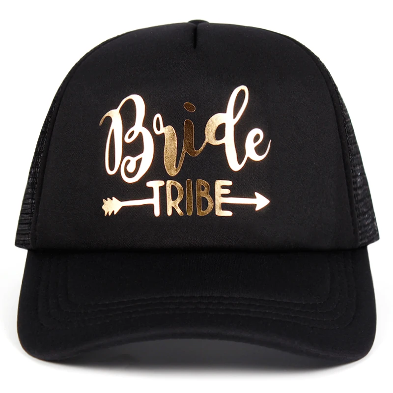 Команда надпись Bride Tribe отряд Бейсбол Кепки сетки головной убор невесты с золотым