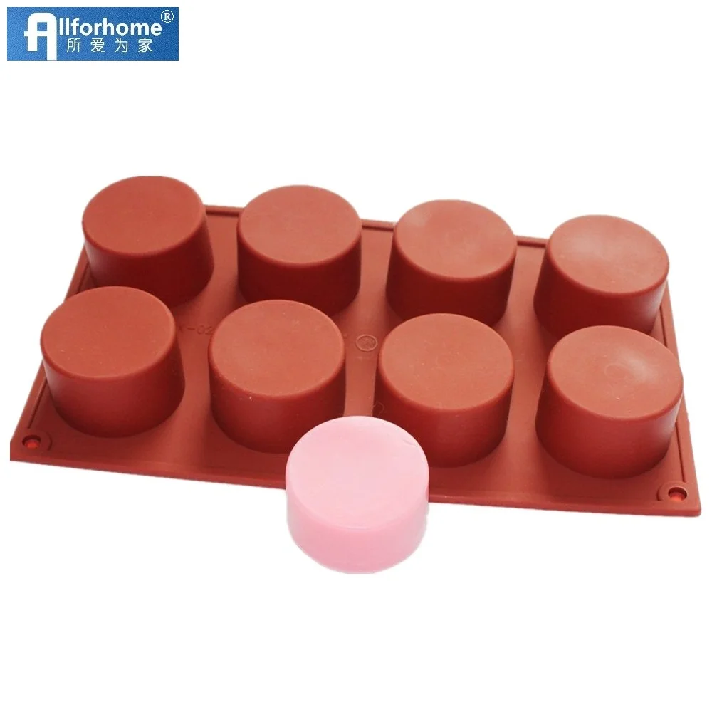 8 отверстий круглая быстрая силиконовая форма для мыла ручной работы маффинов