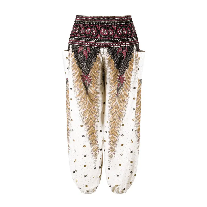Mens Baggy Harem Pants Festival Hippie Boho Trousers Hip Hop Sweatpants Vintage Thai Casual Loose Printed Men | Мужская одежда
