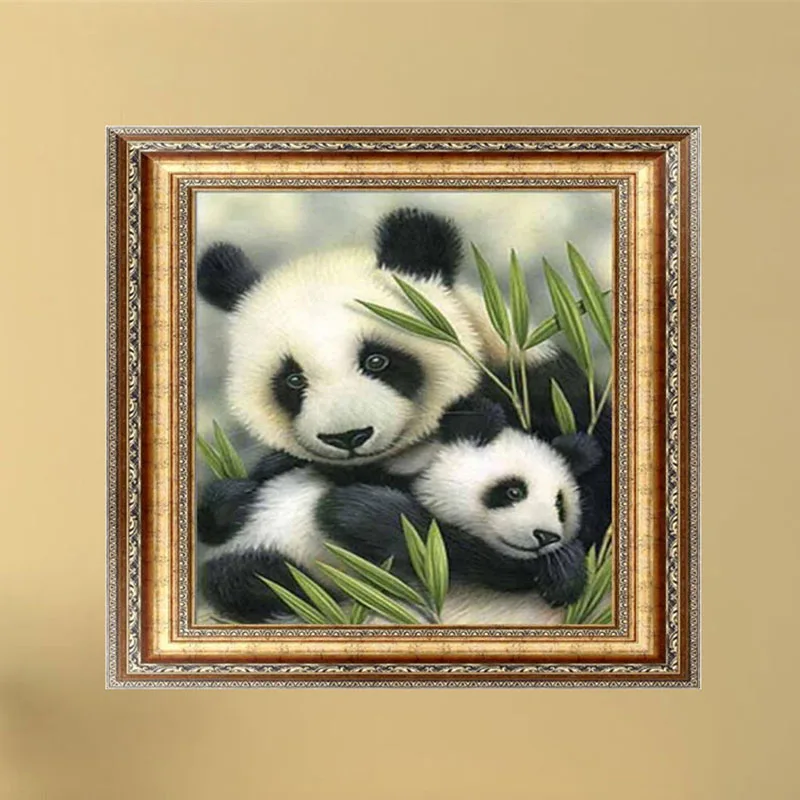 Фото Новейшая картина с алмазной вышивкой Pandas 5D ручная работа украшение на стену для
