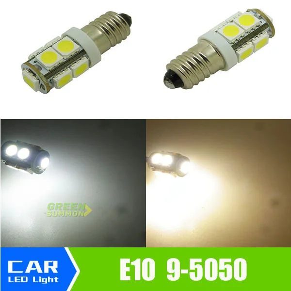 E10 9 SMD 5050 1 2 W белый 10 мм Винт светодиодный светильник лампа автомобиля 12V|12v car led